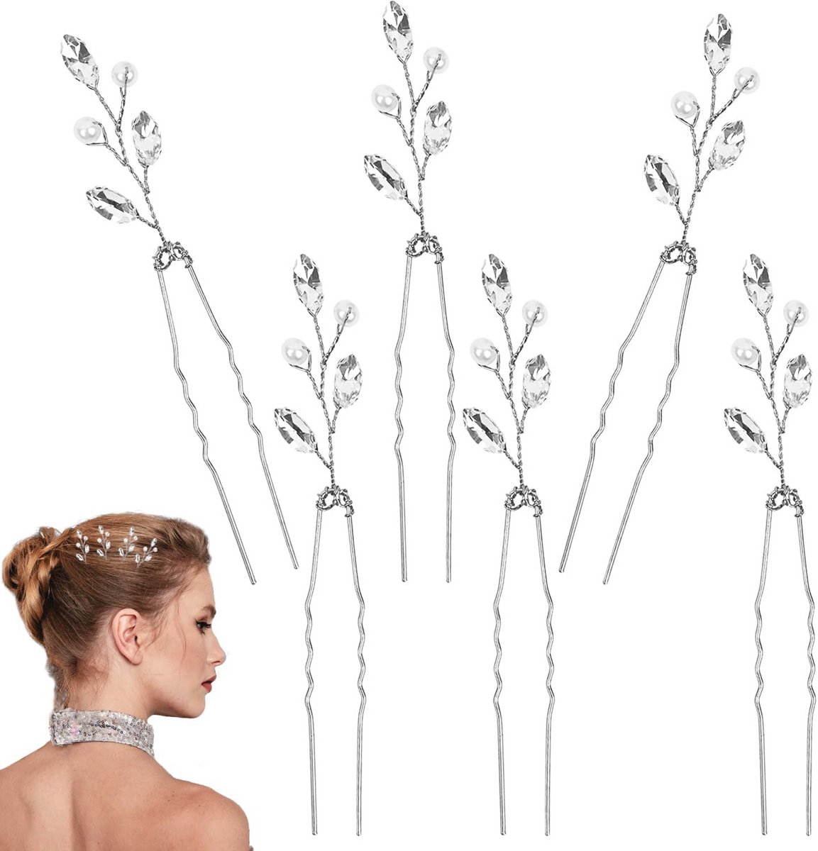 Stijlvolle 6-delige haaraccessoires voor bruiden en bruidsmeisjes