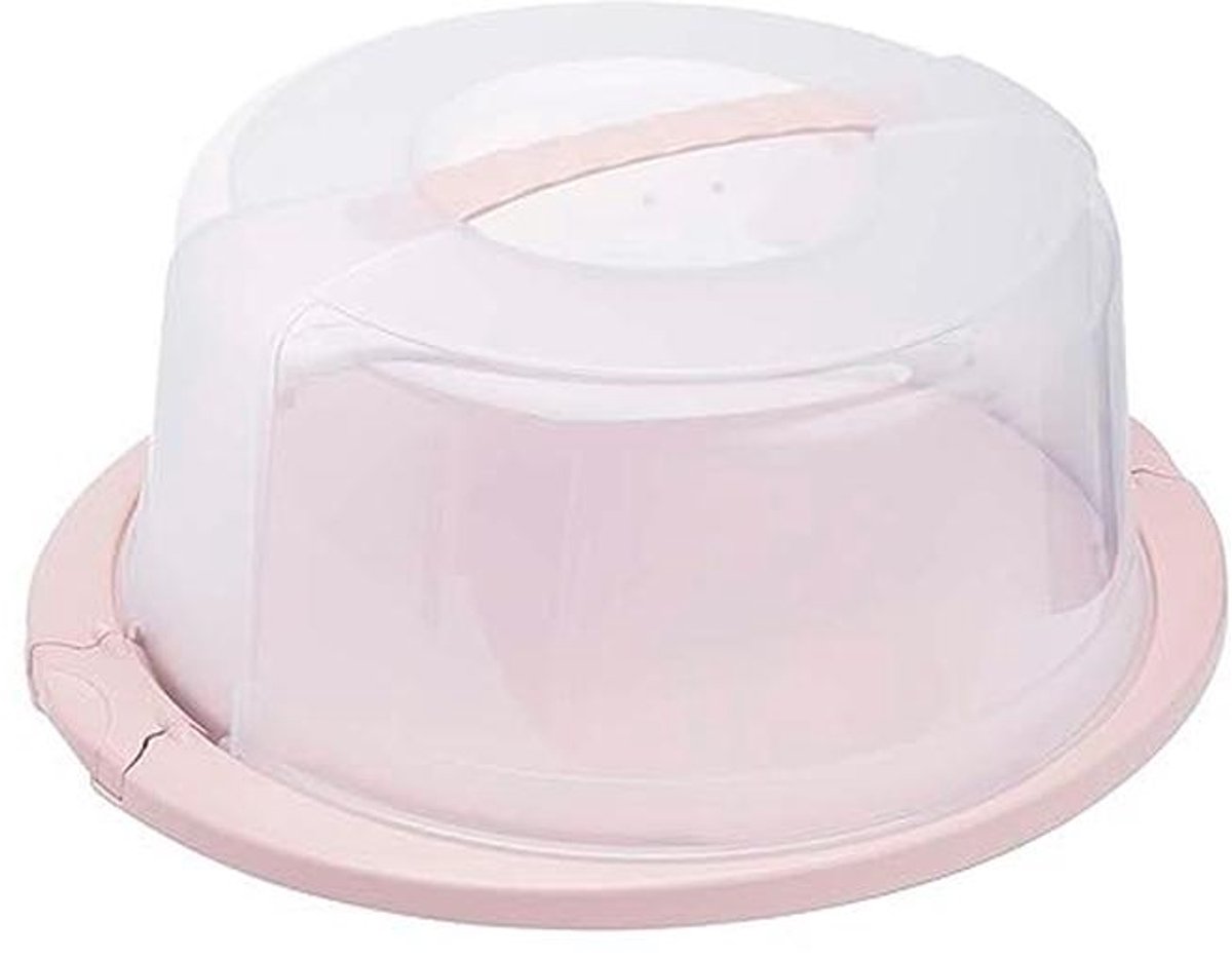 Ronde taarten container met deksel en ergonomische handgrepen