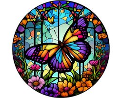 Gekleurde vlinder diamantschilderijset, 5D DIY vlinder diamantschilderij complete set voor volwassenen, dieren diamantschilderij knutselset cadeau voor huisdecoratie 30x30