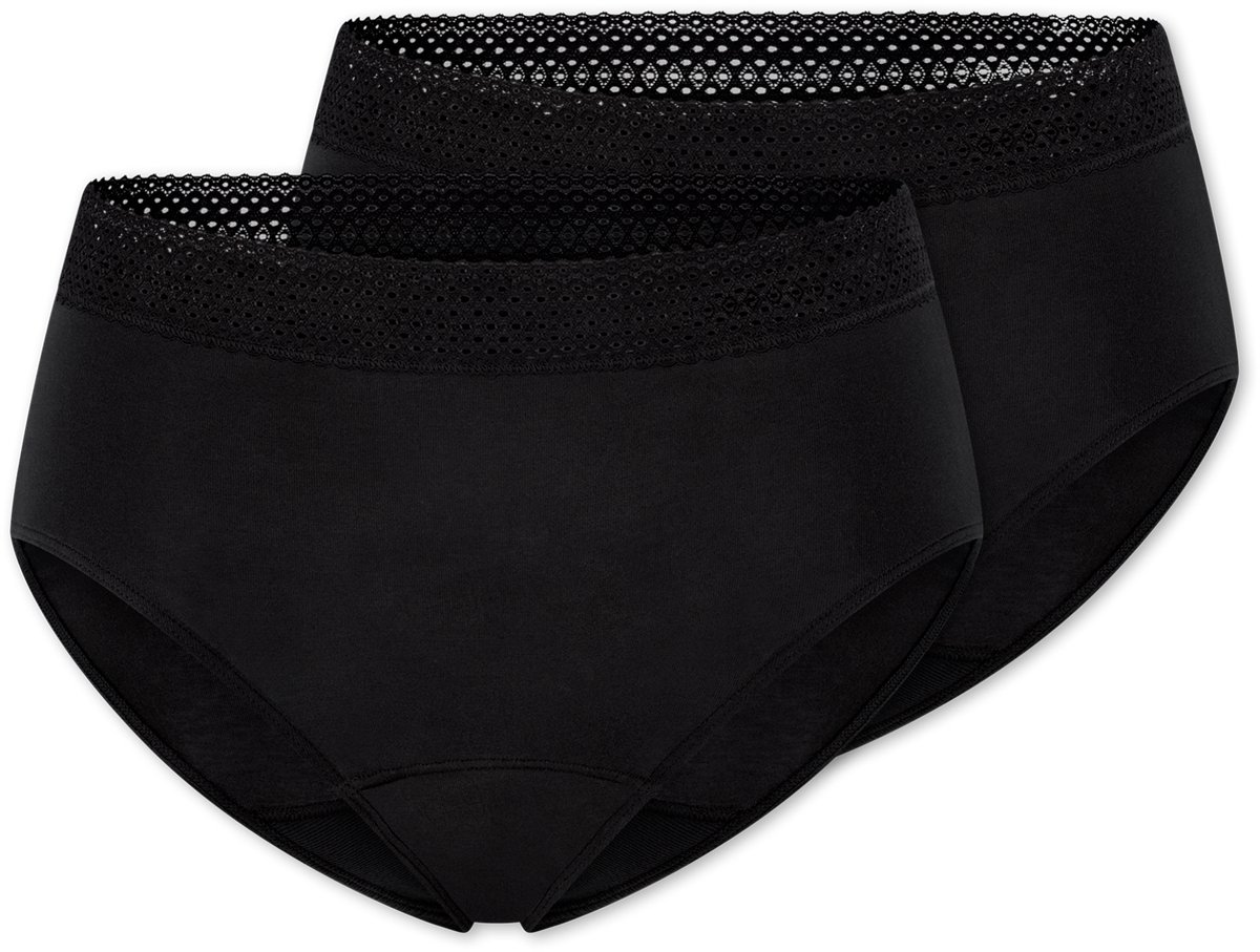 Schiesser 2PACK Retro Menstruatie onderbroekje - Schiesser Care Dames Onderbroek - zwart