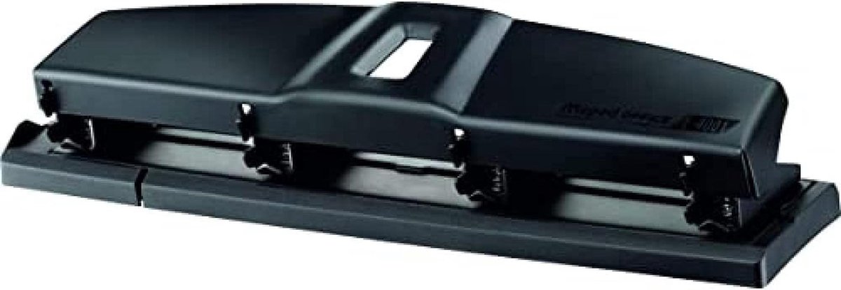 4-gaats Essentials Perforator zwart, 28 cm - Geschikt voor A4, 10-12 vellen