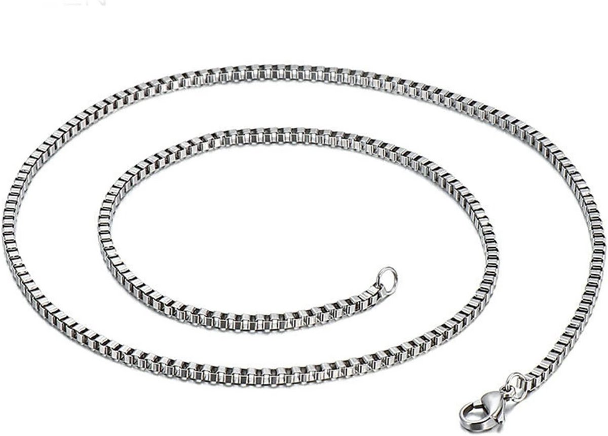 Roestvrijstalen Venetiaanse Halsketting voor Dames - Zilverkleurig, 45-71 cm
