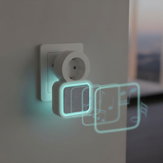 Draadloze Deurbel Zonder Batterijen – Kinetisch – Met Stopcontact – 38 Melodieën – LED Indicator – Wit - 1 Stuks [55338] — afbeelding 4