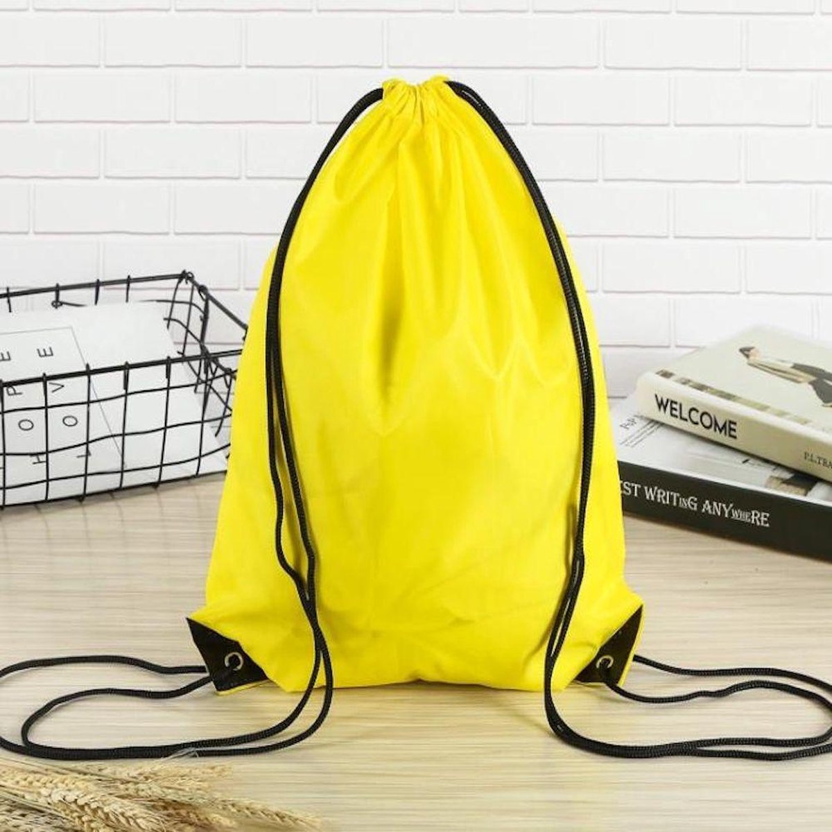 Lot De 6 Sacs Cordon Noir En Nylon (8x11 Pouces) Avec Bascule