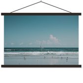 Affiche scolaire - Bateau - Mer - Plage - 60x40 cm - Lattes noires