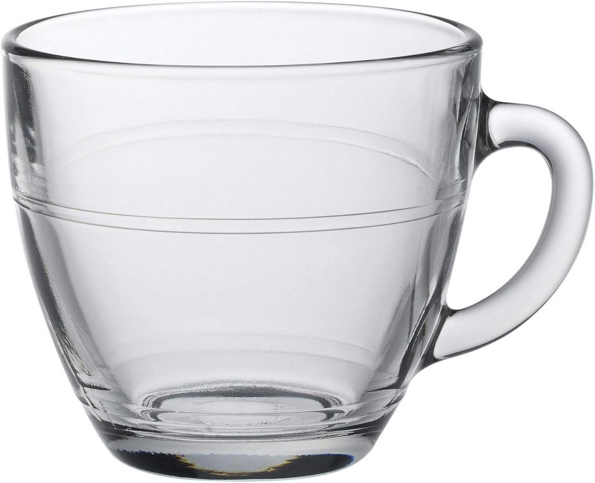 Set van 6 heldere glazen bekers - 8 cm - duurzaam en elegant