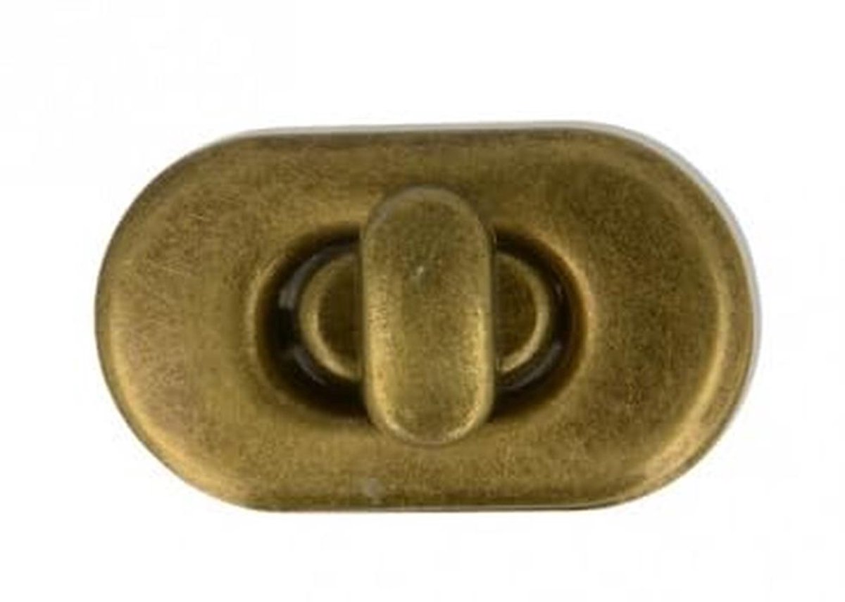 Tourniquet sluiting voor tas - antiek goud - 2,1 cm