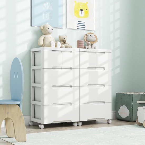 KOMFOTTEU Narrow storage cabinet with 2 drawers, space-saving storage cabinet, ideal for narrow space, bathroom column, for kitchen, office, toilet