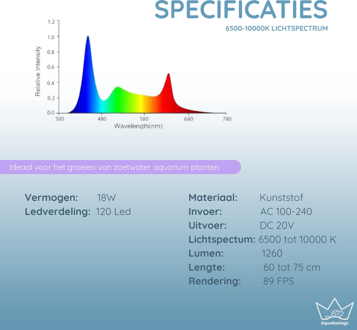 AquaKonings LED Aquariumlamp 60-75cm, dimbaar met timer thumbnail 5