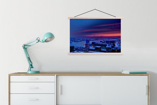 Affiche textielposter Purple Sky Over Rotterdam aux Nederland 90x60 cm