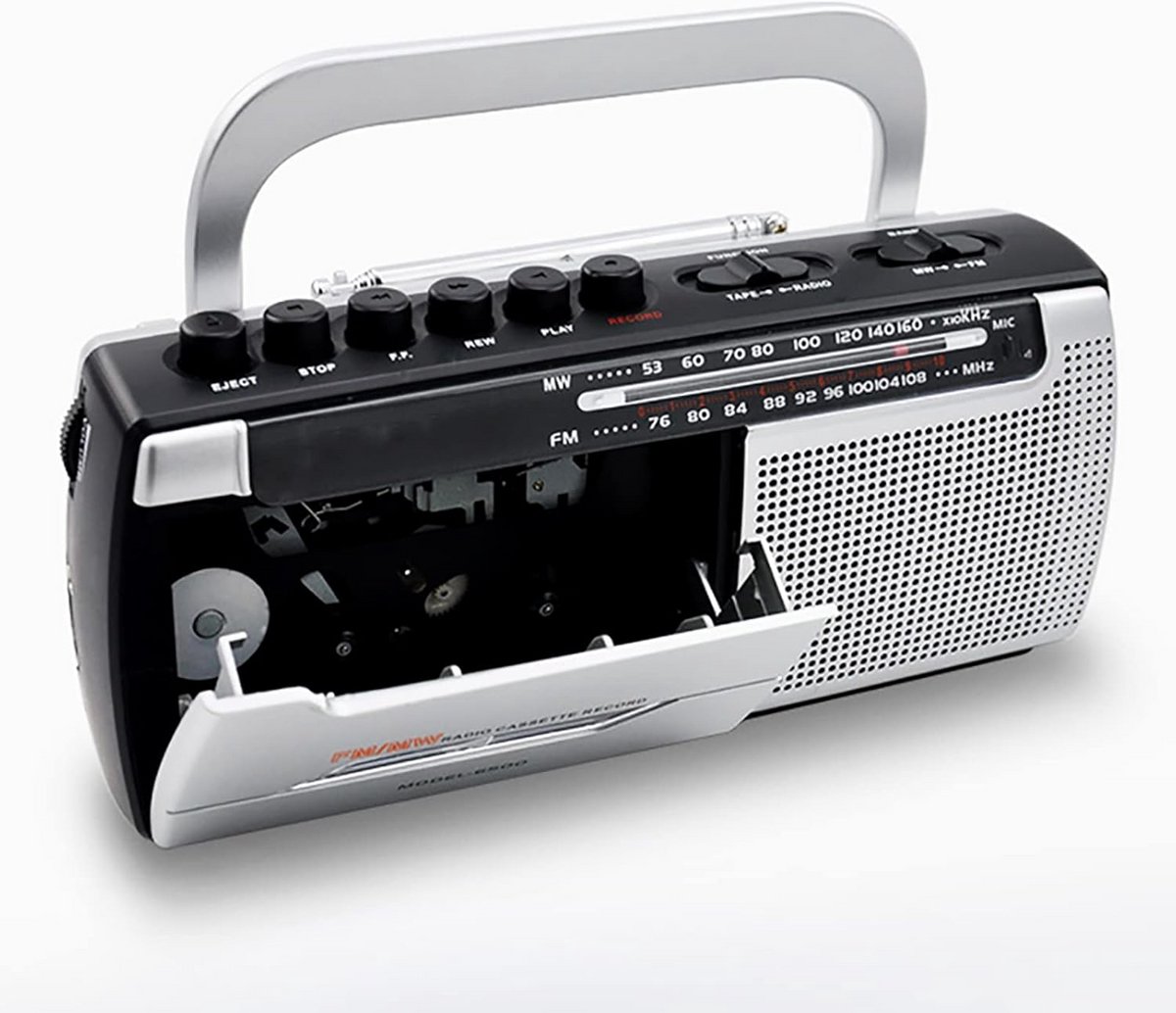 Draagbare Cassetterecorder met Ingebouwde Luidspreker en Microfoon