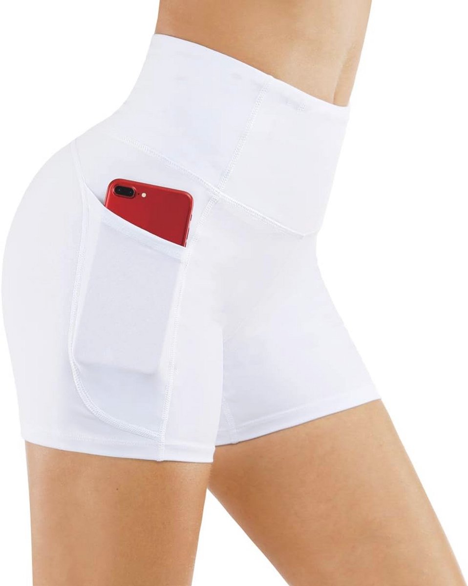 Hoge Taille Yoga Shorts voor Dames - Buikcontrole en Diepe Zakken voor Fitness en Workout