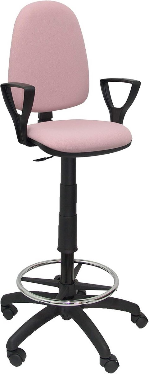 Ergonomische Werkkruk met Voetensteun - In Hoogte Verstelbaar - Zacht Roze