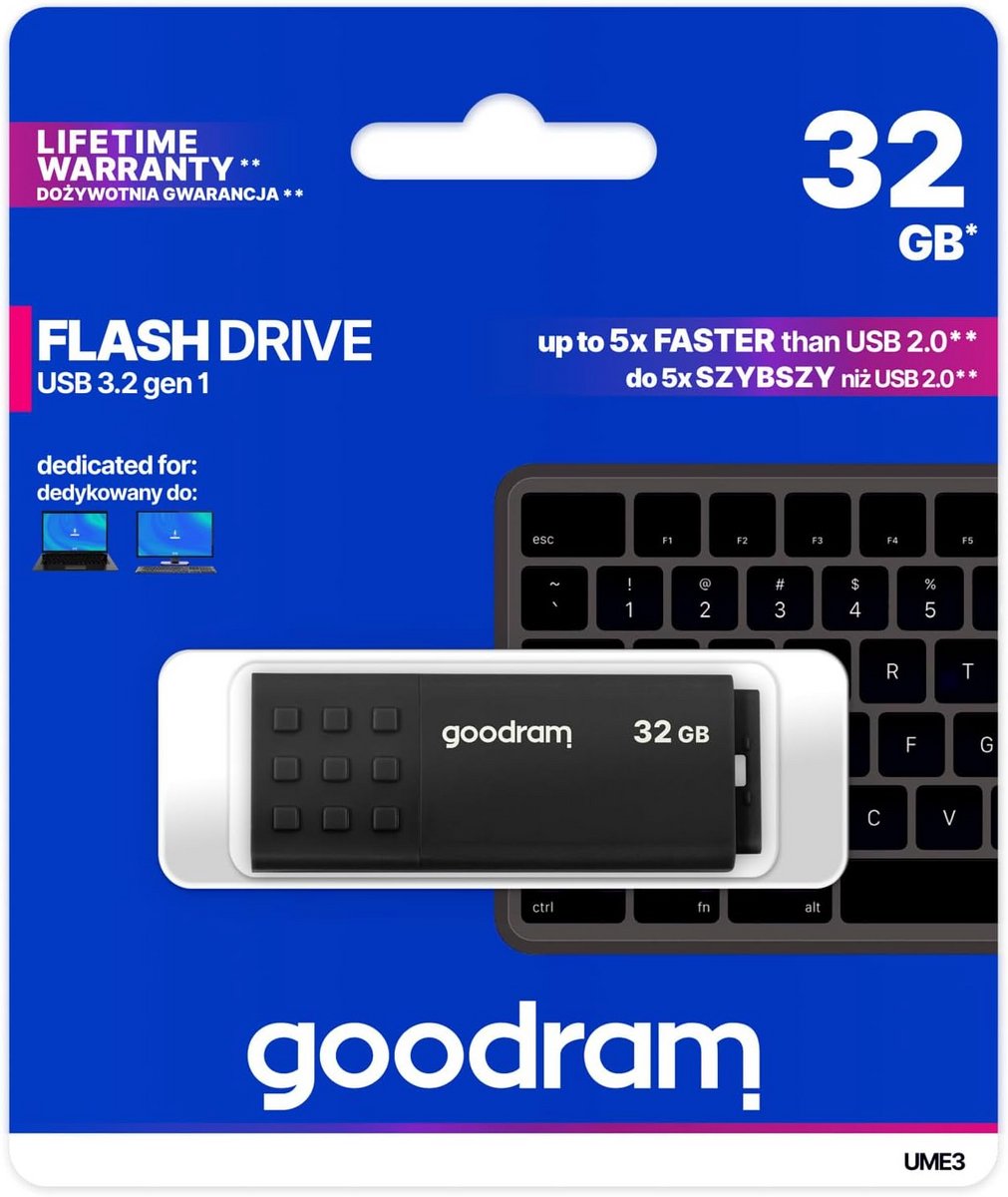 32 GB USB Stick met USB 3.0 - Zwart