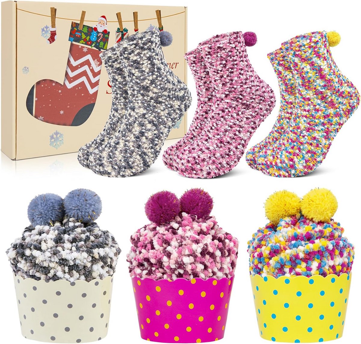 Fluffy Knuffelsokken voor Dames - Warm en Comfortabel Cadeau voor Winter en Feestdagen