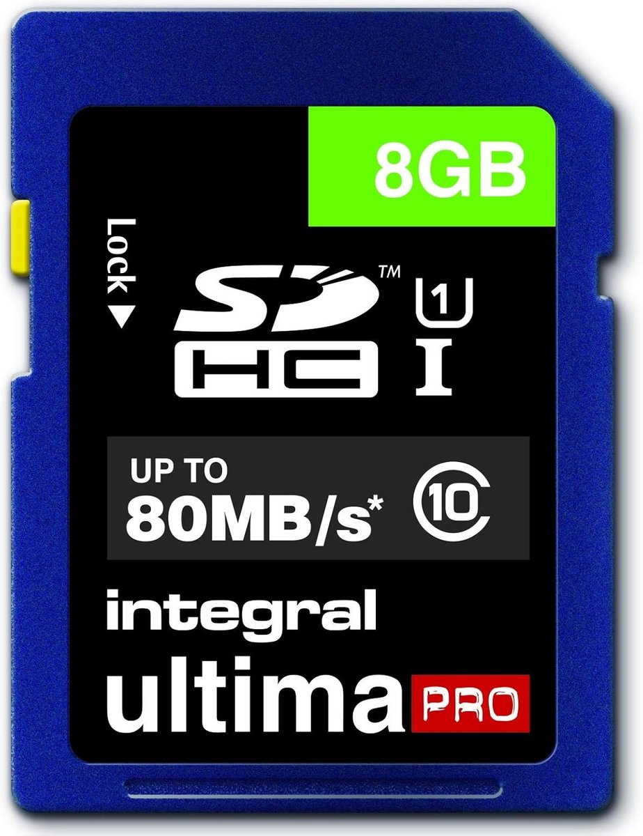 SDHC Class 10 Geheugenkaart 8GB tot 80 MB/s voor HD Video-opname