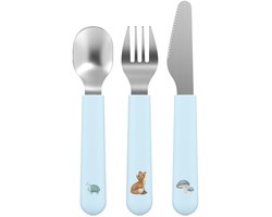 Mepal Mio Kinderbestek Little Dutch - 3-delig. vork. mes en lepel - Roestvrij staal - Kinderservies - Forest Friends
