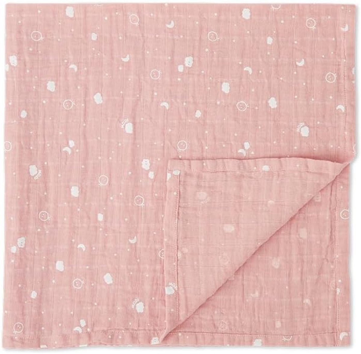 Voorgewassen Mousseline Inbakerdoek 110 x 110 cm - Ademend Unisex Babyontvangen Deken in Blush - 100% Katoen