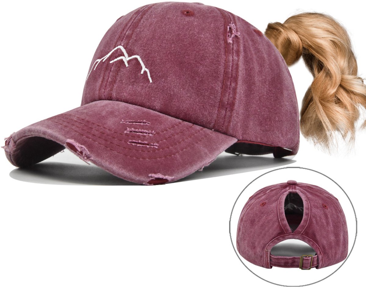 Paardenstaart - Dameshoed met paardenstaart - Verstelbare klep - hoed - pet - Hoed met paardenstaart in vintage - stijl, opening voor dames Baseball pet