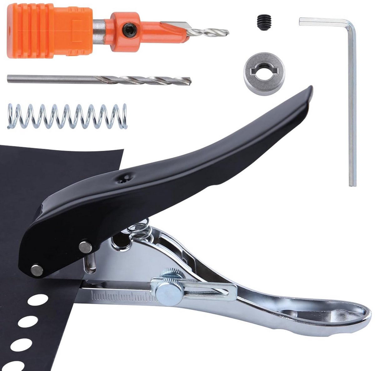 Gatenperforator - Metaalponser - Papier Bewerken - Verstelbare Diepte - 8mm - Zwart