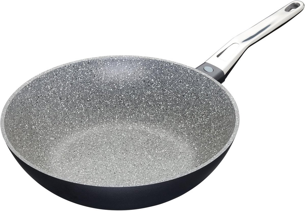 Antiaanbak Wok van Gietaluminium voor Inductie - 28 cm