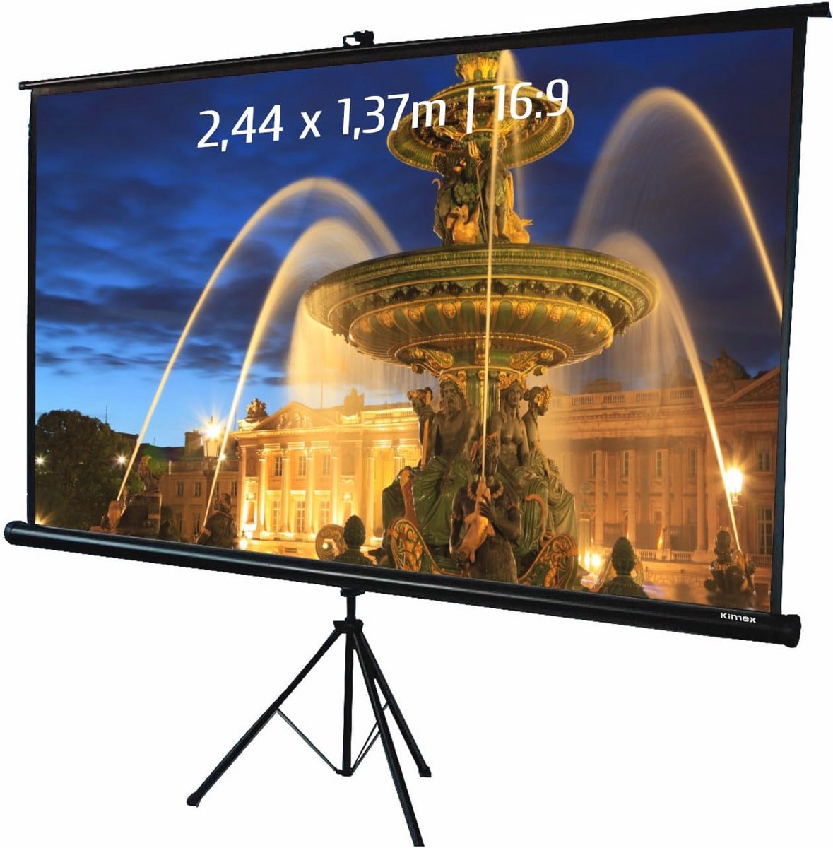 Projectiedoek met statief 2,44 x 1,37 m - Opvouwbaar scherm 16:9