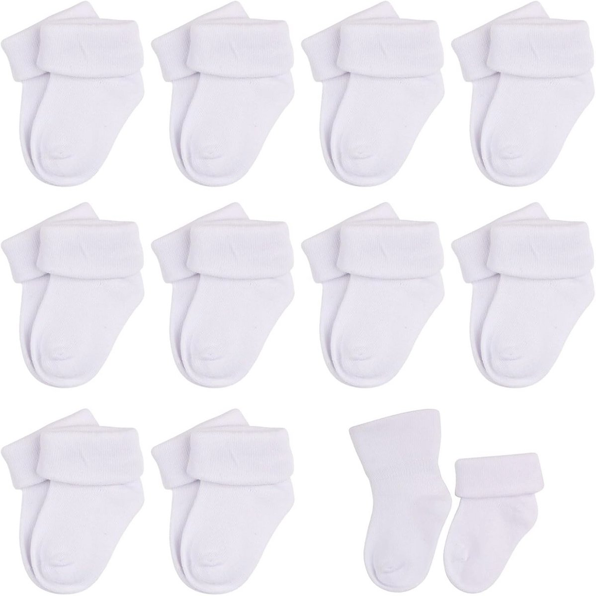 10 stuks middelgesneden kindersokken voor baby's en peuters