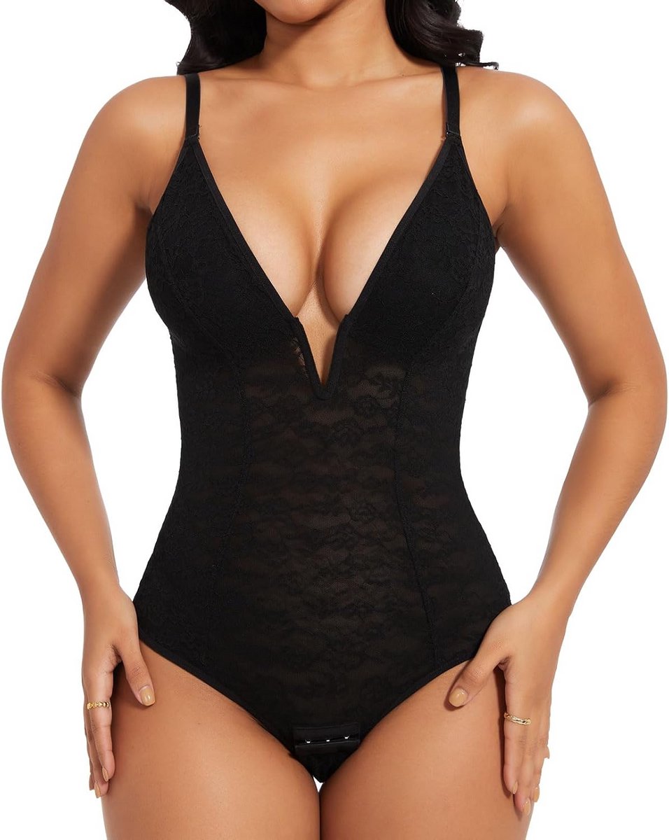 Dames Shapewear met Kanten Tummy Control en V-Hals