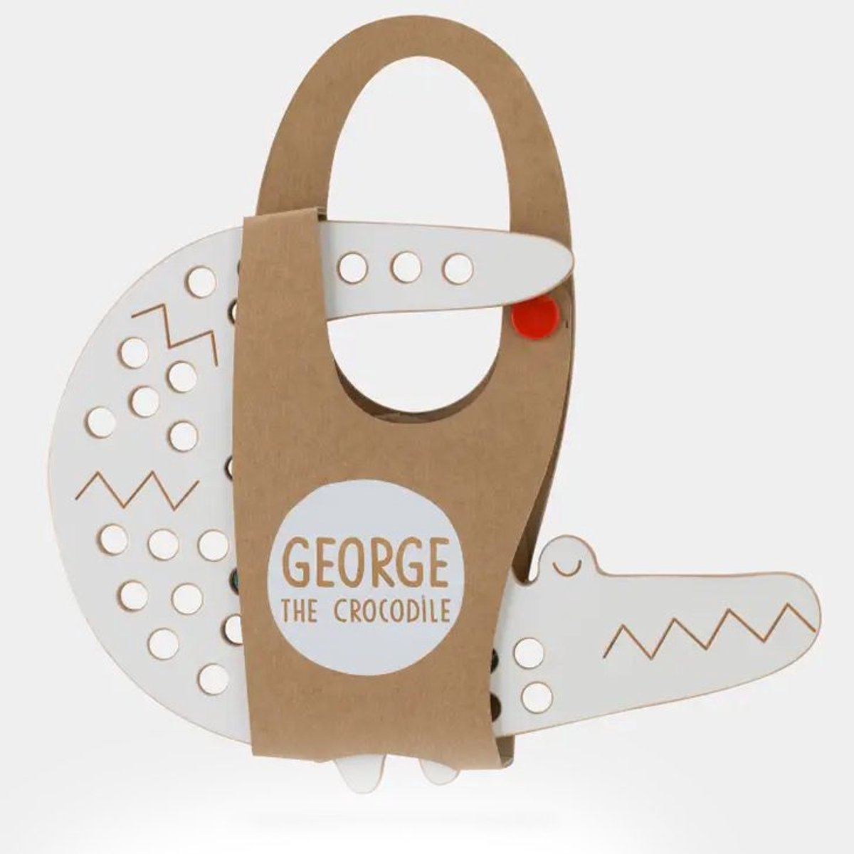 Inrijgplank hout | George the Crocodile | veterspel | educatief montessori speelgoed | Milintoys