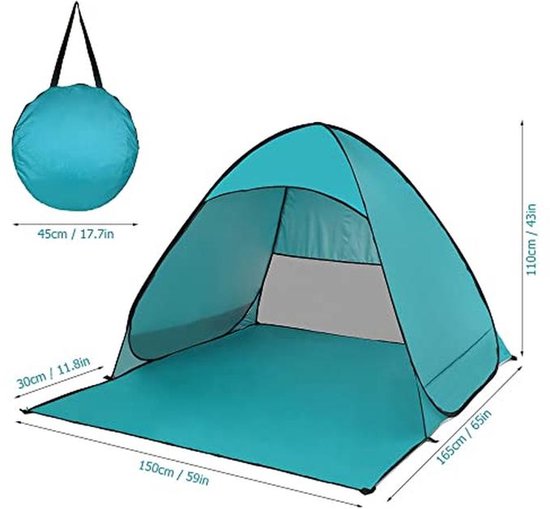 Pop-Up Strandtent - Gemakkelijke, Automatische en Waterdichte Tent voor Strand en Camping van Merkloos — afbeelding 3