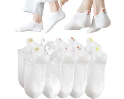 10 Paar Witte Dames Sokken Katoenen Sneakersokken Comfortabel Kort Sport Alledaags Vrije Tijd Fitness Maat 36-40 Cadeau Voor Vrouwen