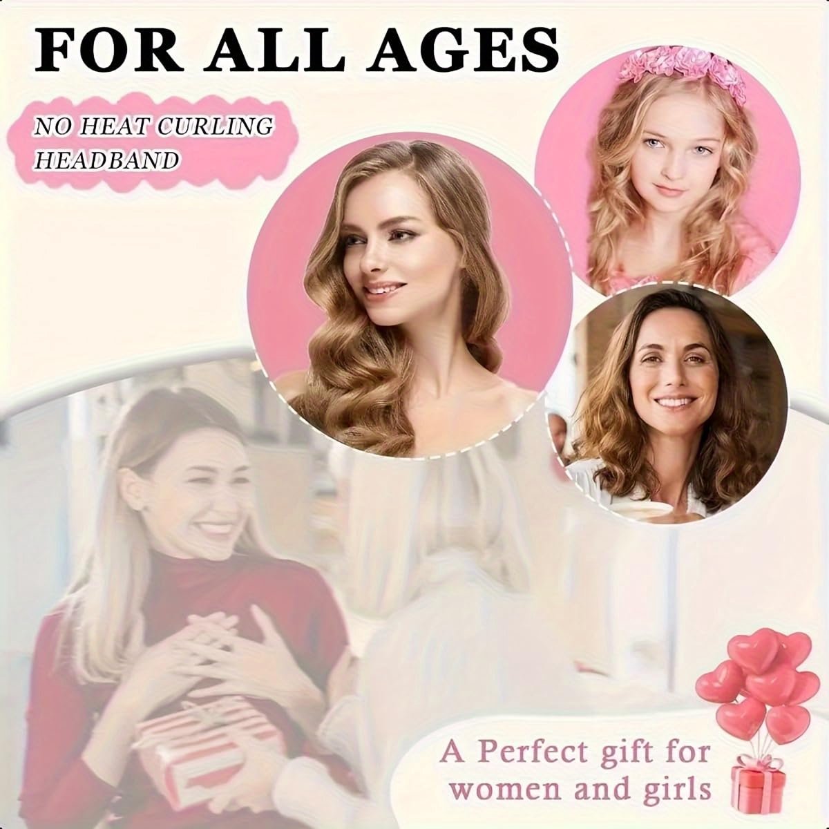 Krulspelden zonder warmte, rollen zonder warmte lint 's nachts slapen krullen, silk cap styling kit, slapen masker, haarspeldjes, kussenslopen, krullen, gezichtsmassage set (zwart)