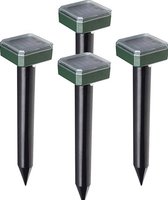 Mollenbestrijding 4 stuks - Mollenverjager op zonne energie - Muizen en mollenval - Diervriendelijk en waterdicht