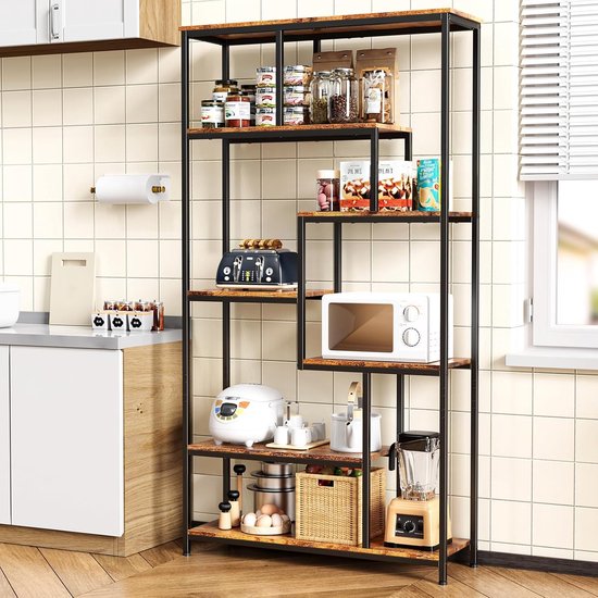 Bealife FS13 Bibliothèque – 5 tablettes – 98 x 30 x 180 cm – Marron