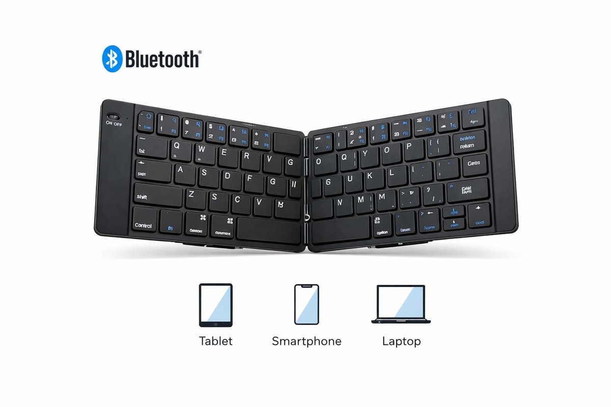 Opvouwbaar Bluetooth Toetsenbord – QWERTY – Draadloos – Universeel voor Tablet, Smartphone & Laptop – Compact & Lichtgewicht