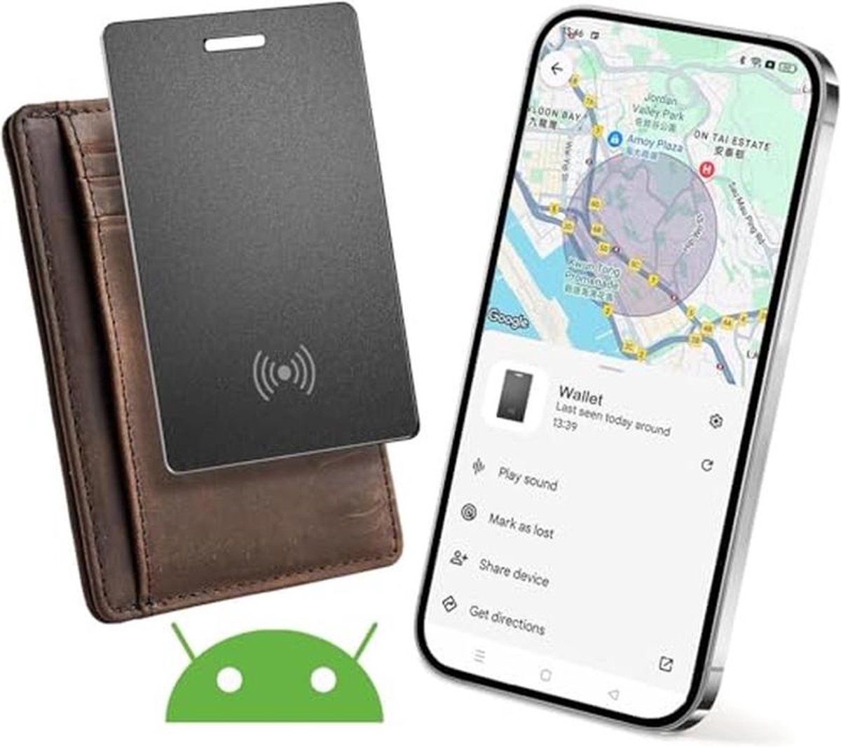 Bluetooth Portemonnee Tracker voor Android - Draadloze Smart Card voor Bagage en Tassen