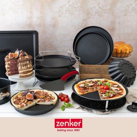 Pizza Bakset 3-Delig met Geperforeerde Platen en Pizzaroller — afbeelding 5