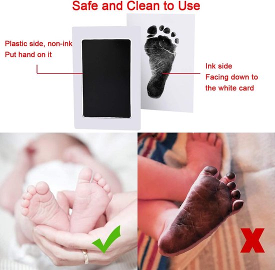 Stempelset met hand- en voetafdrukken (zonder inkt), perfect voor familiefoto's, dierbare herinneringen en geschikt voor baby's van 0-1 jaar of kleine huisdieren (inclusief 3 stempelkussens en 6 stempelkaarten). van Merkloos — afbeelding 5