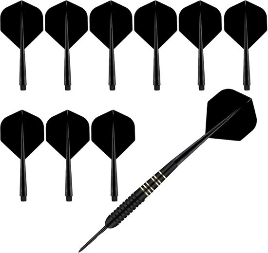 9-delige Dartset Met Vaste Flights En Shafts – Onbreekbare Kunststof 2-in-1 Combinatie, Geschikt Voor Alle Niveaus