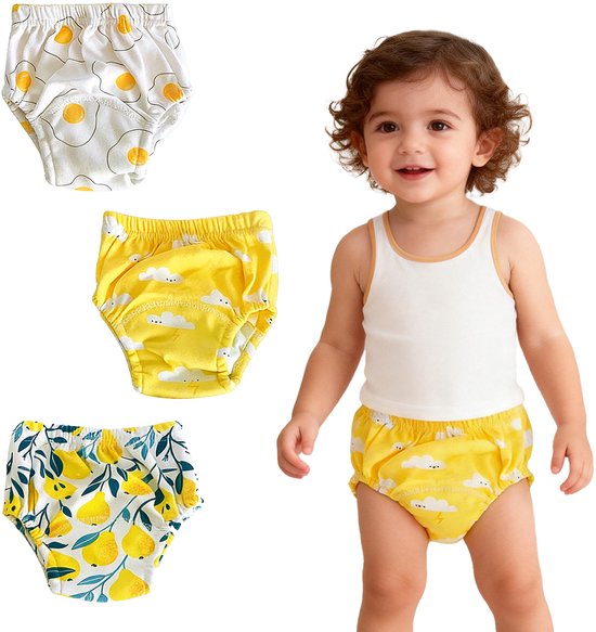 Baby trainingsbroekjes - 3 stuks - M - 7,5~12 kg - Ongeveer 7-24 maanden - Taille 21 cm - Heupen 23 cm - Kruis breedte11 cm Lengte 22 cm - Meerlaagse gaas luierzak trainingsbroekjes - Stoffen luiers voor jongens en meisjes - Ademende luiers - Wasbaar