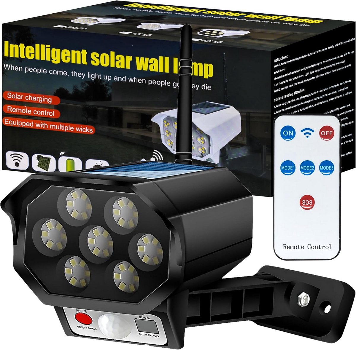 Buitenlamp op Zonne-energie met Bewegingssensor en Camera-imitatie