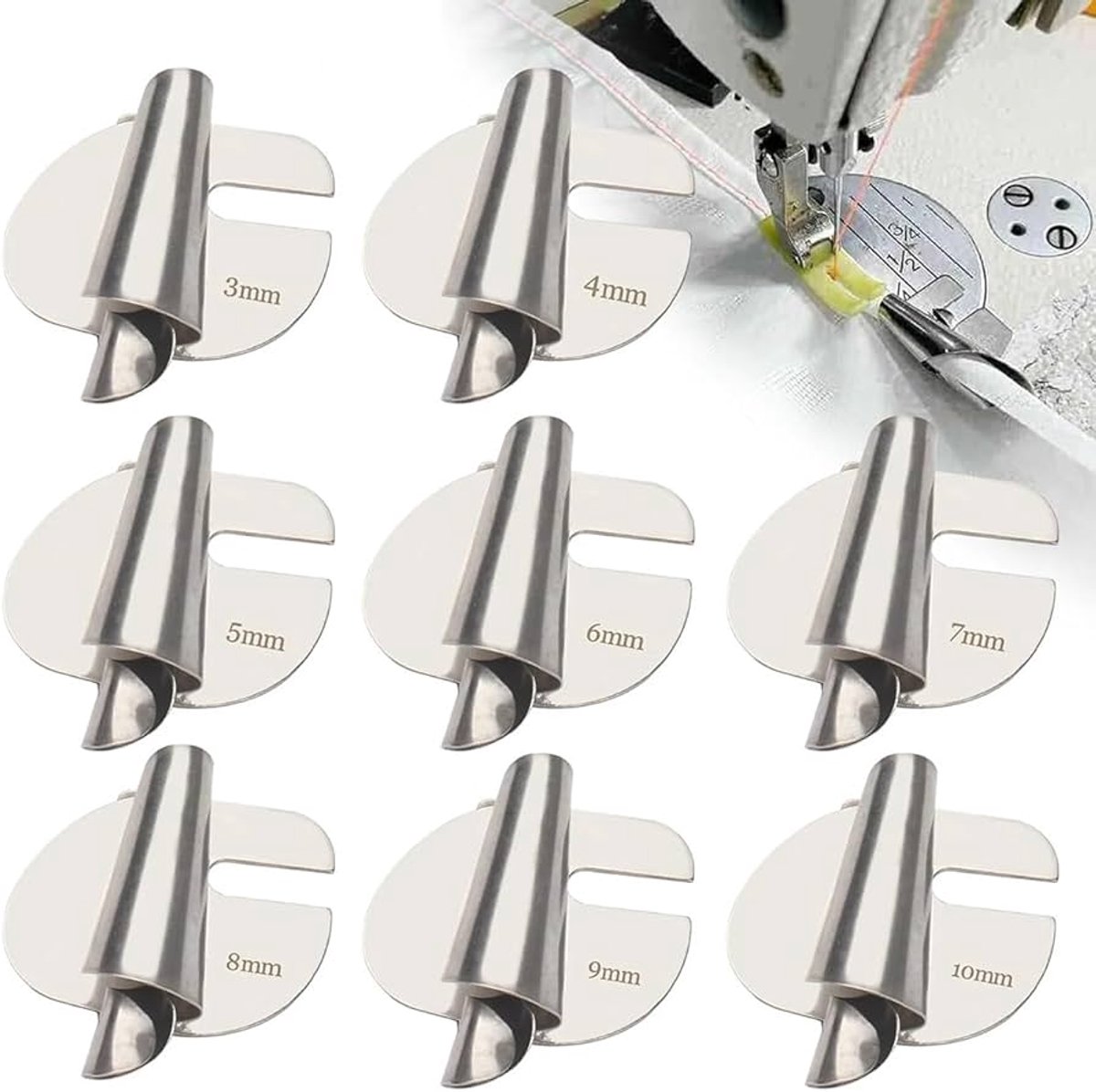 8 Stuks Naaivoet - Rolzoom Persvoet - Naaivoetjes - Hemmer voet - Gerolde Zoom Persvoet - Rolzoomvoet - Naaimachinepersvoet - Naai Gerolde Zoomvoet - 3/4/5/6/7/8/9/10mm - Zoomvoet Gerolde naad - Naaimachine Persvoeten Hemmer