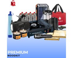 Nood Kit Premium - Noodpakket voor thuis - Compleet pakket - 72 uur overlevingskit - Stroomuitval & Rampen - Noodradio - Kooktoestel - Powerbank - LED Lantaarn - EHBO-kit - Warmtedeken - Denk vooruit