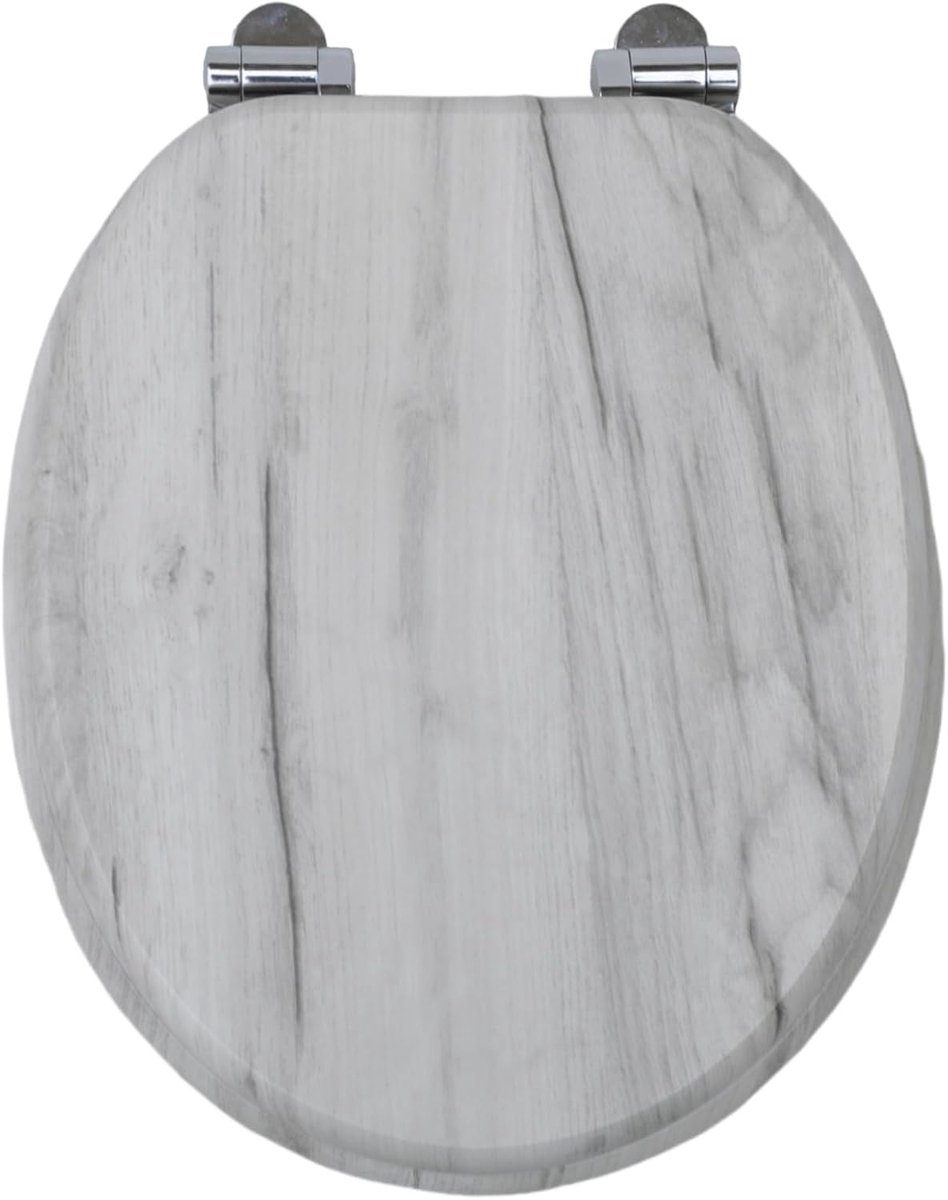 Namajunas - WC-brillen - Wc bril softclose - Toilet bril - Universele vorm WC Bril - MDF hout - Antibacterieel - Grijze Esdoorn - Met Deksel - RVS Bevestiging - Easy Clean - Snelle montage en demontage - Inclusief Bevestigingsmateriaal