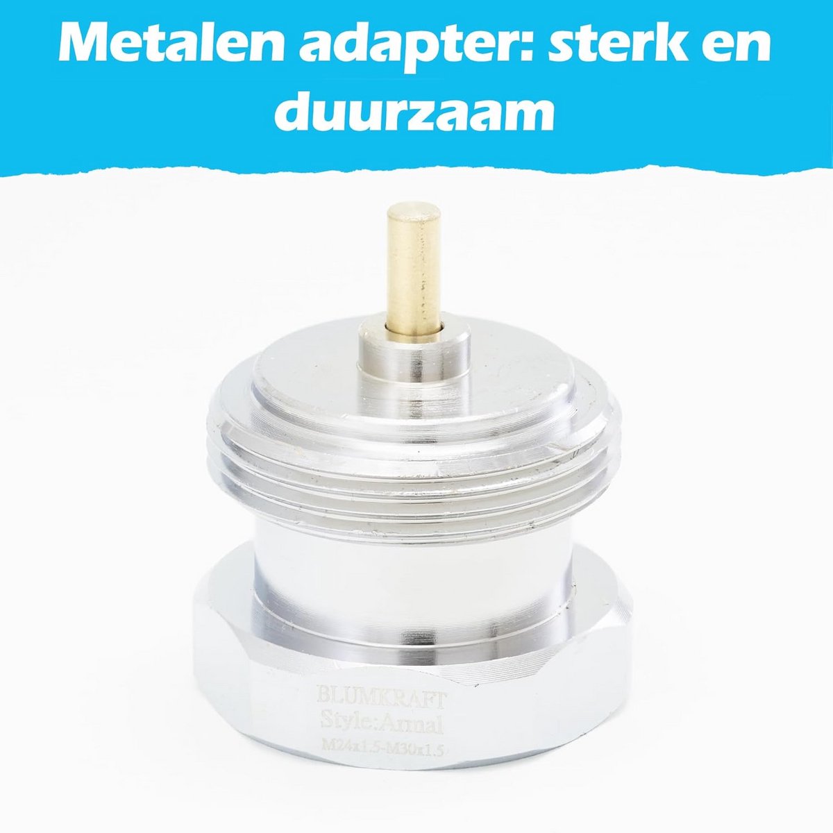 Adapter Schroefdraad M24x1,5 naar M30x1,5 voor Radiatorventiel