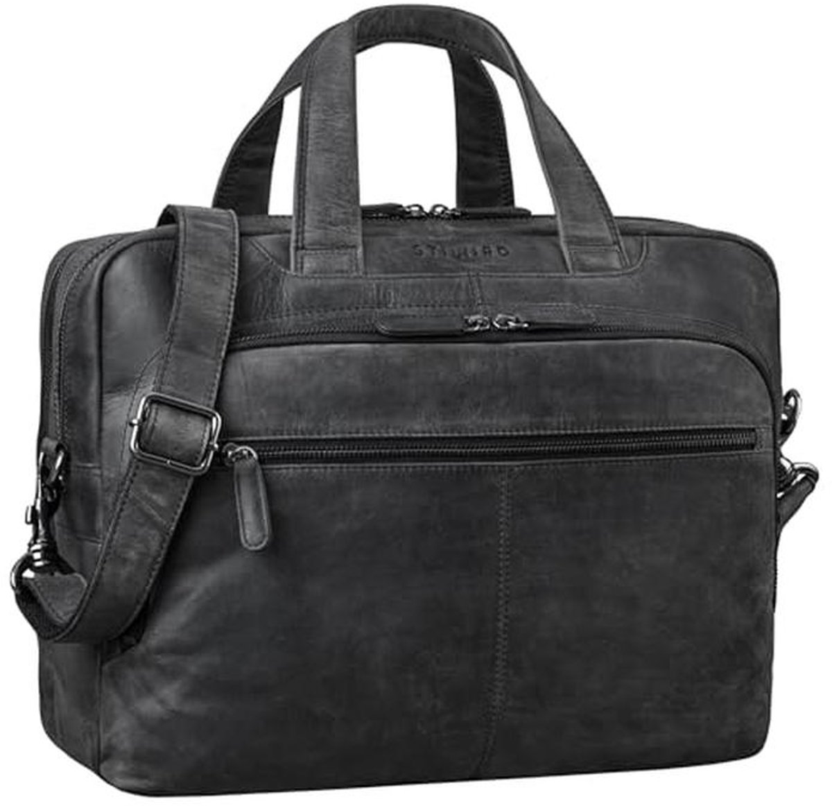 Vintage Schoudertas Leer 15.6 Inch Voor Zaken en Werk