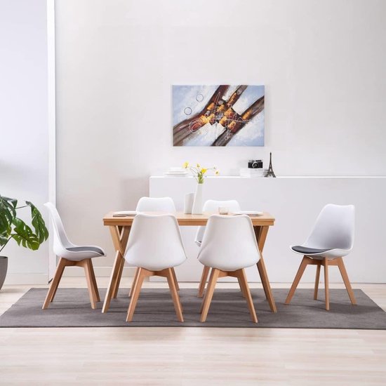 Reorganiseren ontwerper zonne Eetkamerstoelen Wit Zwart set van 6 STUKS / Eetkamer stoelen / Extra stoelen  voor... | bol.com