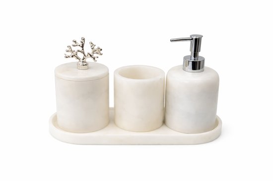 KLEO Natuurlijke marmeren steen zeepbakje zeephouder badaccessoires voor badkamer, bad of wastafel accessoire (groen