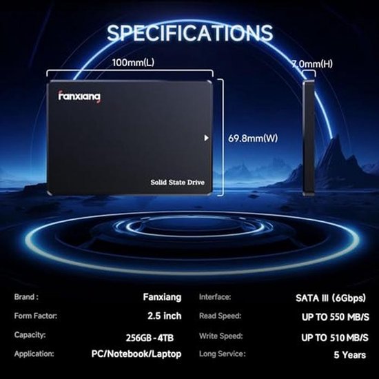 2TB SATA III 2,5 inch QLC SSD - Hoge snelheid interne harde schijf voor snelle gegevensoverdracht — afbeelding 4