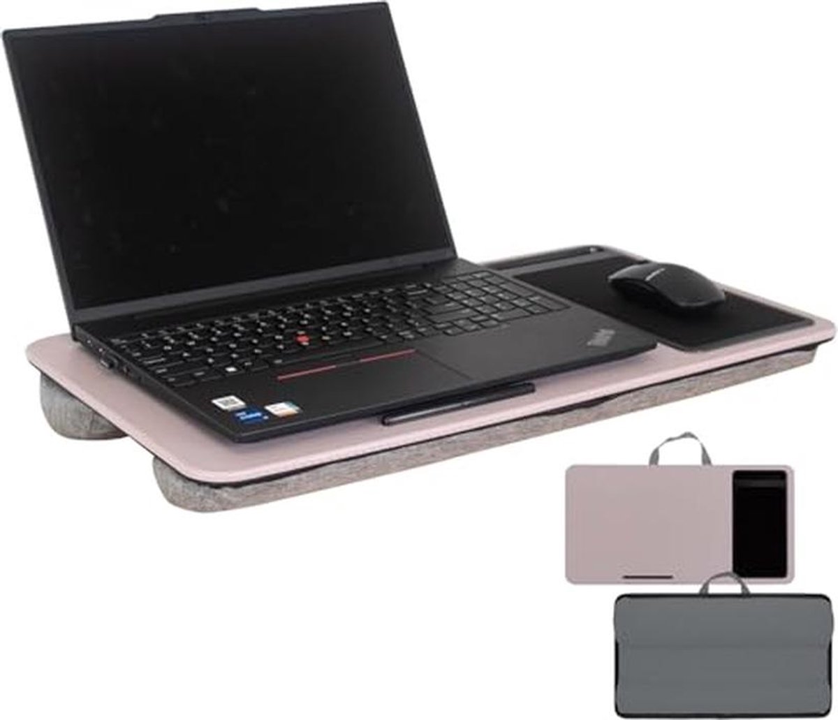 Draagbaar Laptopdienblad met Kussens en Muismat - Roze